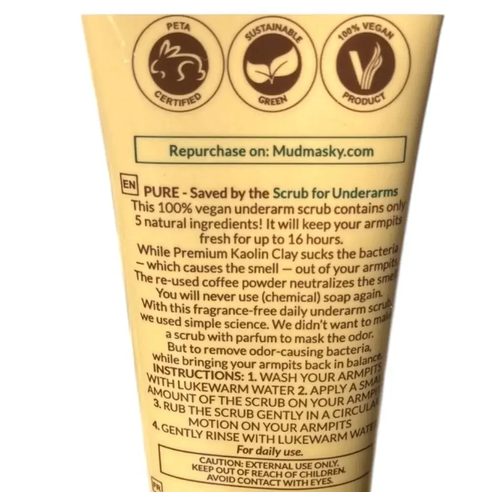 Pure MudMasky Saved By The Scrub For Underarms Sensitive Armpits 75ml New/Sealed